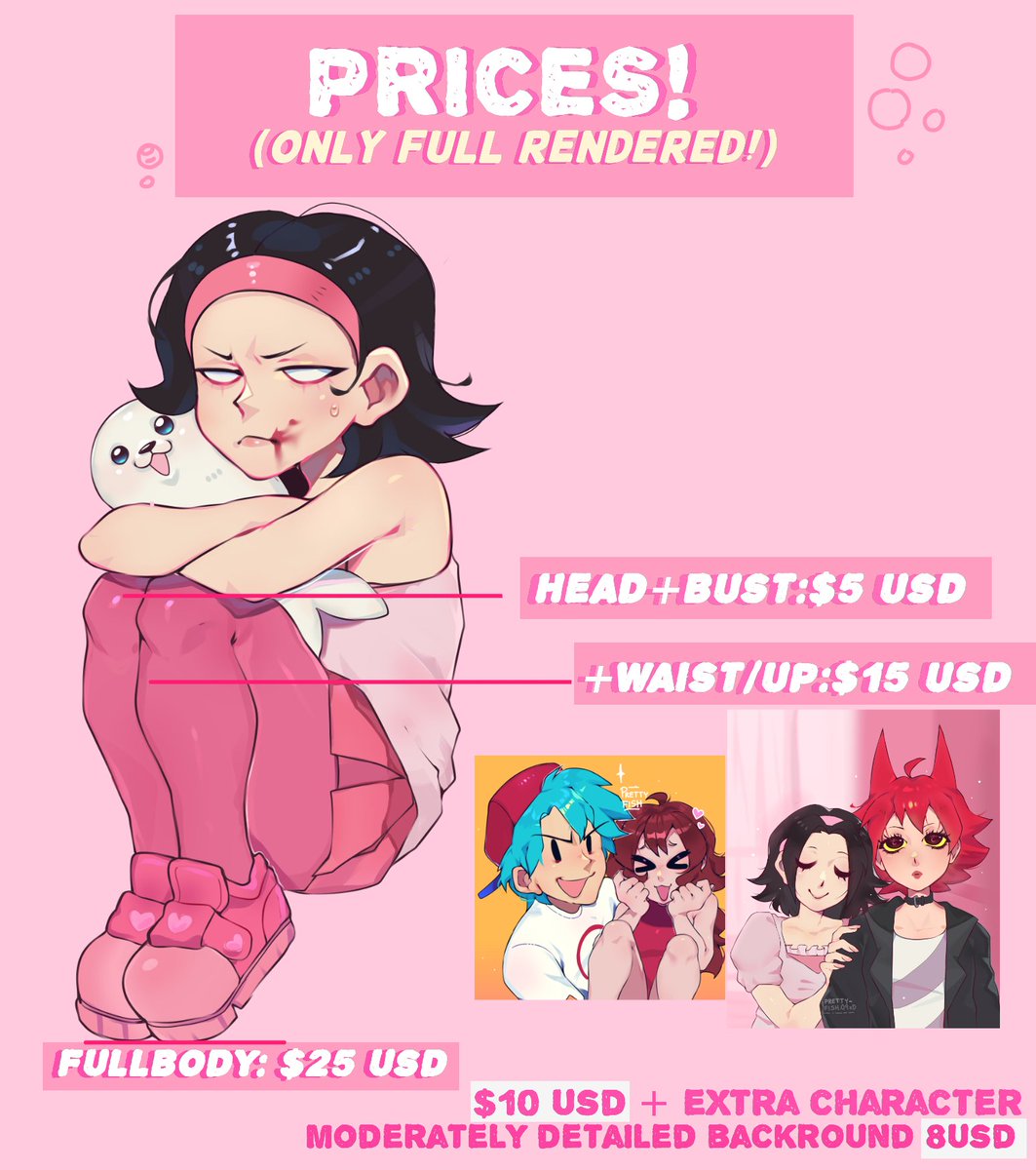 Prettyfish09xd's tweet image. πCOMMS OPEN /α - Λ -γβΛβοΈ
So here is the commission sheet:3
β’ Only full rendered
β’ Only payments for paypal
β’ If you have any questions about something I didn't specify, don't hesitate to ask!
shares and rt are appreciatedα‘£π©
#comisionesabiertas #commsopen #ArtistOnX