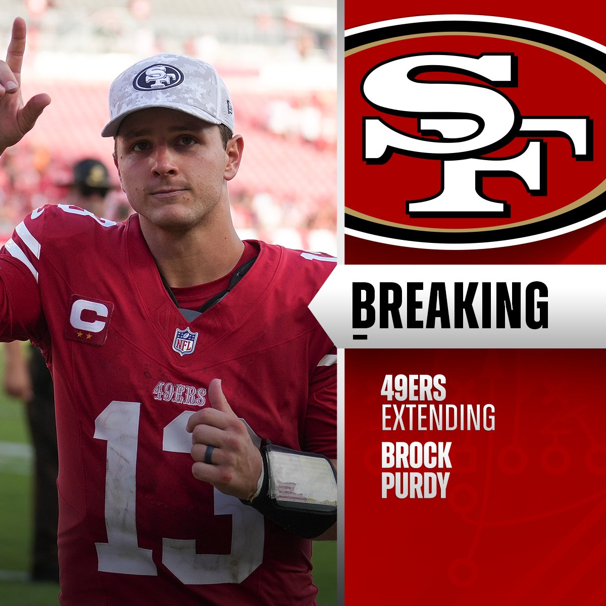 NFL (@nfl) on Twitter photo BREAKING: 49ers and QB Brock Purdy agree to terms on a five-year, $265M contract extension, including $181M in total guarantees. (via <a href="/RapSheet/">Ian Rapoport</a>, <a href="/TomPelissero/">Tom Pelissero</a>, <a href="/MikeGarafolo/">Mike Garafolo</a>) BREAKING: 49ers and QB Brock Purdy agree to terms on a five-year, $265M contract extension, including $181M in total guarantees. (via <a href="/RapSheet/">Ian Rapoport</a>, <a href="/TomPelissero/">Tom Pelissero</a>, <a href="/MikeGarafolo/">Mike Garafolo</a>)