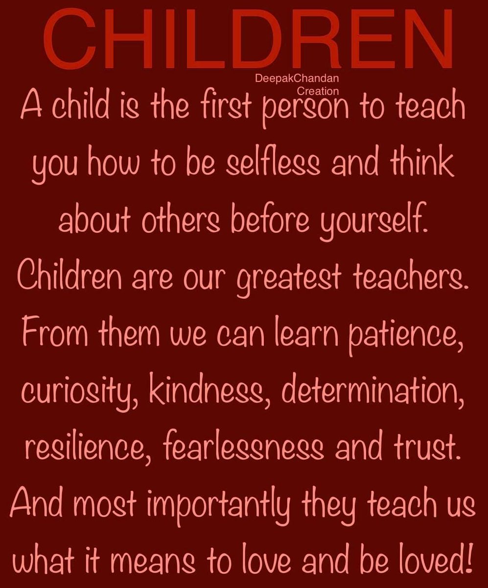 TAIMotivations's tweet image. So much we learn from children. Yet so many of those lessons we forget as adults!
#Children #Selfless #Patience #Kindness #Trust #Love #TAImotivations