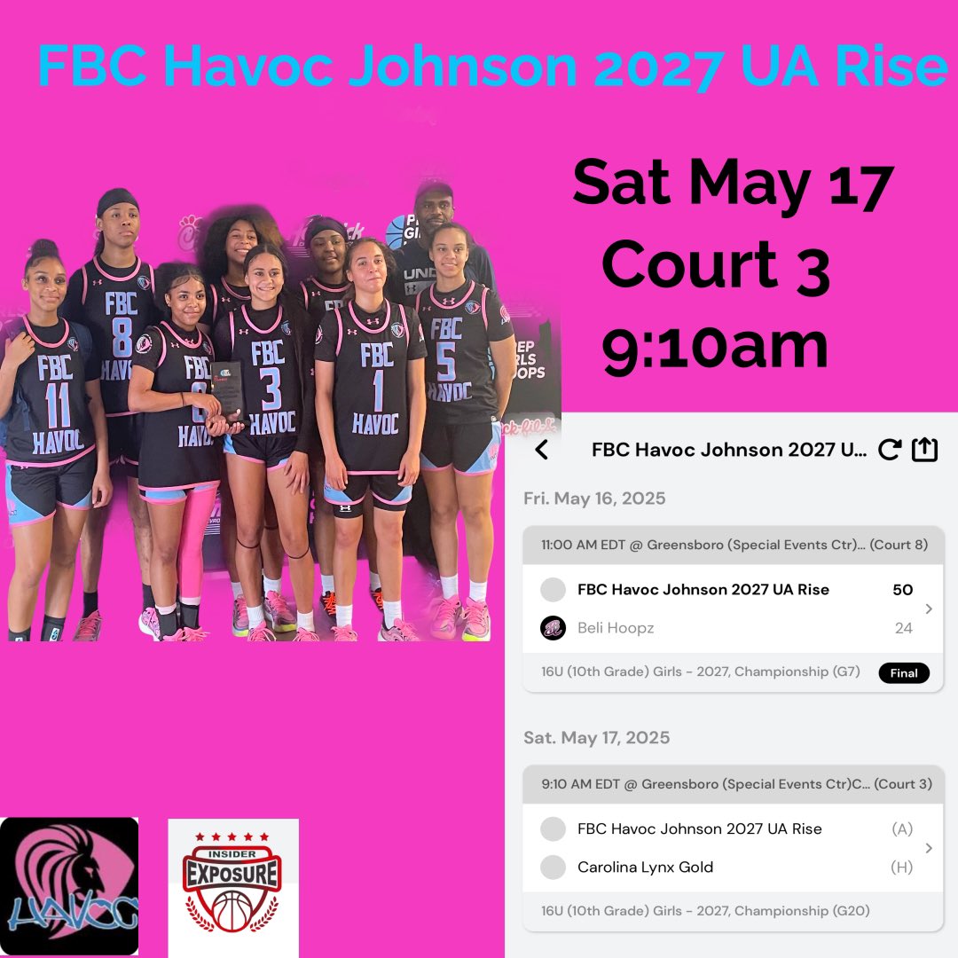 Back in action tomorrow at 9:10am Court  3!! <a href="/FBCHAVOC/">FBC HAVOC</a> <a href="/InsiderExposure/">InsiderExposure</a> 
📍Greensboro Coliseum, NC