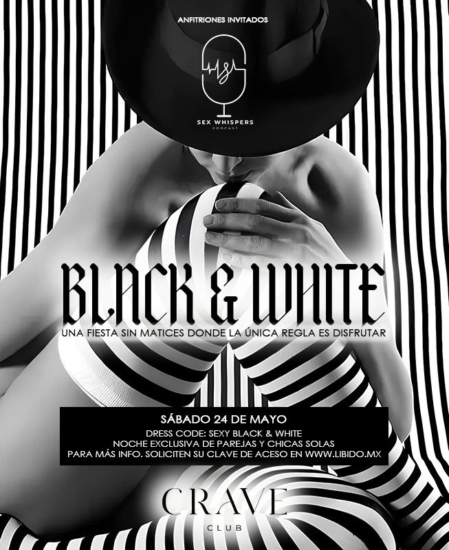 Se acerca una fiesta de <a href="/LibidoSW/">Libido</a> con <a href="/SexWhispersMx/">Sex Whispers</a> 😏😏

Ya tienen su lugar? 

El outfit es en blanco y negro. Nos gustan los contrastes, y los absolutos 😈

Info por aquí, en libido.mx o al WhatsApp 5537722110