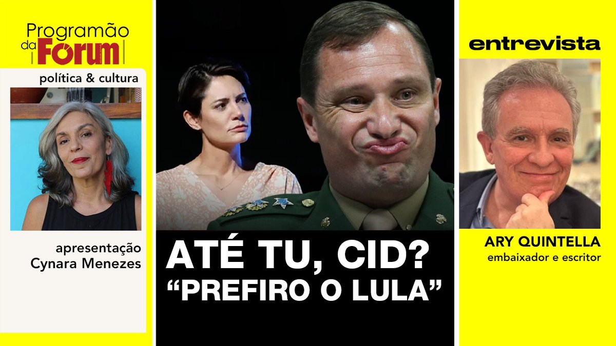 Revista Fórum (@revistaforum) on Twitter photo No #ProgramãodaFórum: O desprezo de Mauro Cid por Michelle Bolsonaro | Entrevista com o embaixador e escritor <a href="/AryQuintella/">Ary Quintella</a>
💬 Às 18h30, venha assistir e comentar com <a href="/cynaramenezes/">cynara menezes 🧘🏻♀️</a>!
🔗 youtube.com/live/ULxB1dqAK… No #ProgramãodaFórum: O desprezo de Mauro Cid por Michelle Bolsonaro | Entrevista com o embaixador e escritor <a href="/AryQuintella/">Ary Quintella</a>
💬 Às 18h30, venha assistir e comentar com <a href="/cynaramenezes/">cynara menezes 🧘🏻♀️</a>!
🔗 youtube.com/live/ULxB1dqAK…