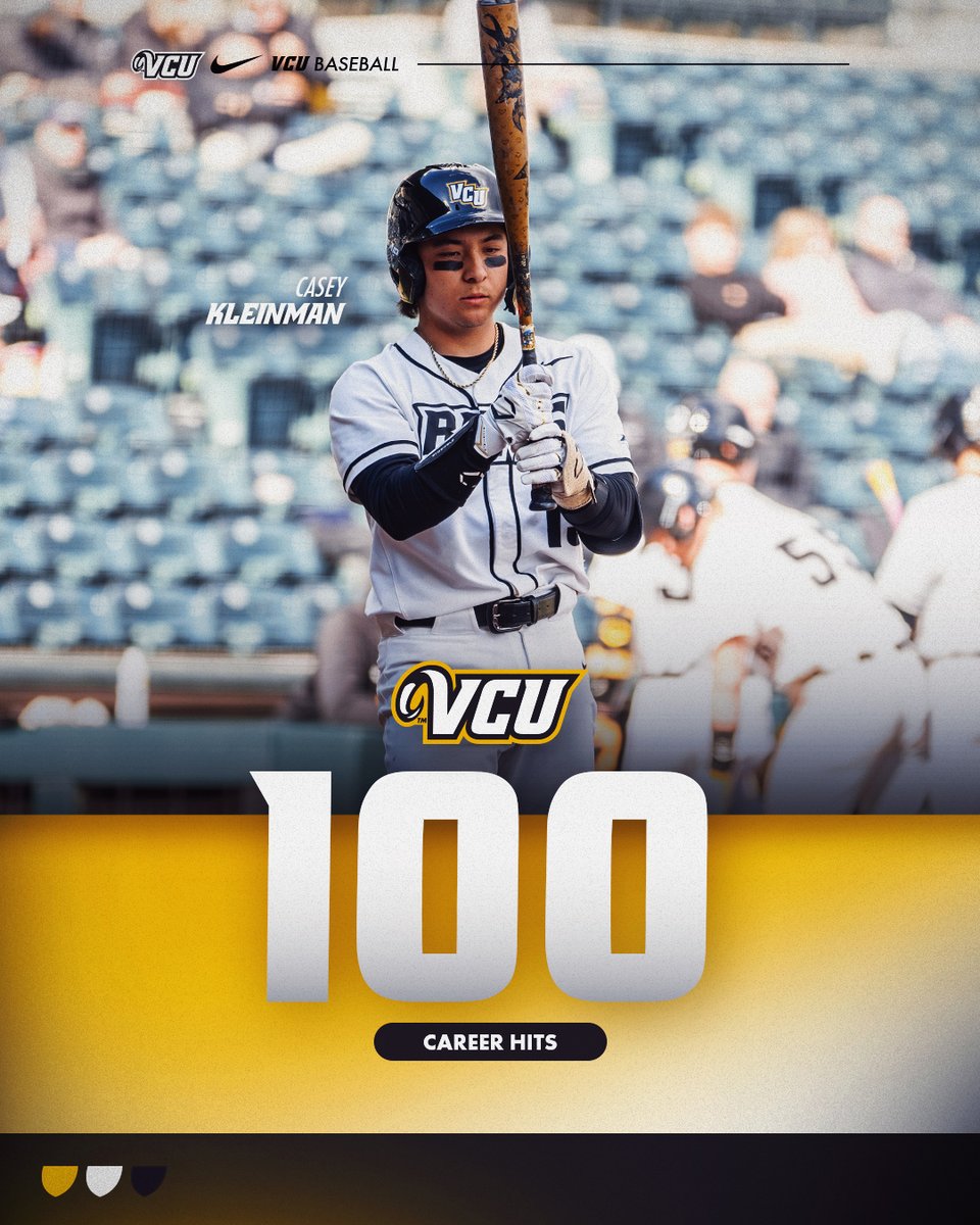VCU Baseball (@vcubaseball) on Twitter photo Crossed the century milestone💯
Casey tallied his 100th base knock in Black & Gold today!
<a href="/casey_kleinman/">Casey Kleinman</a> | #LetsGoVCU Crossed the century milestone💯
Casey tallied his 100th base knock in Black & Gold today!
<a href="/casey_kleinman/">Casey Kleinman</a> | #LetsGoVCU