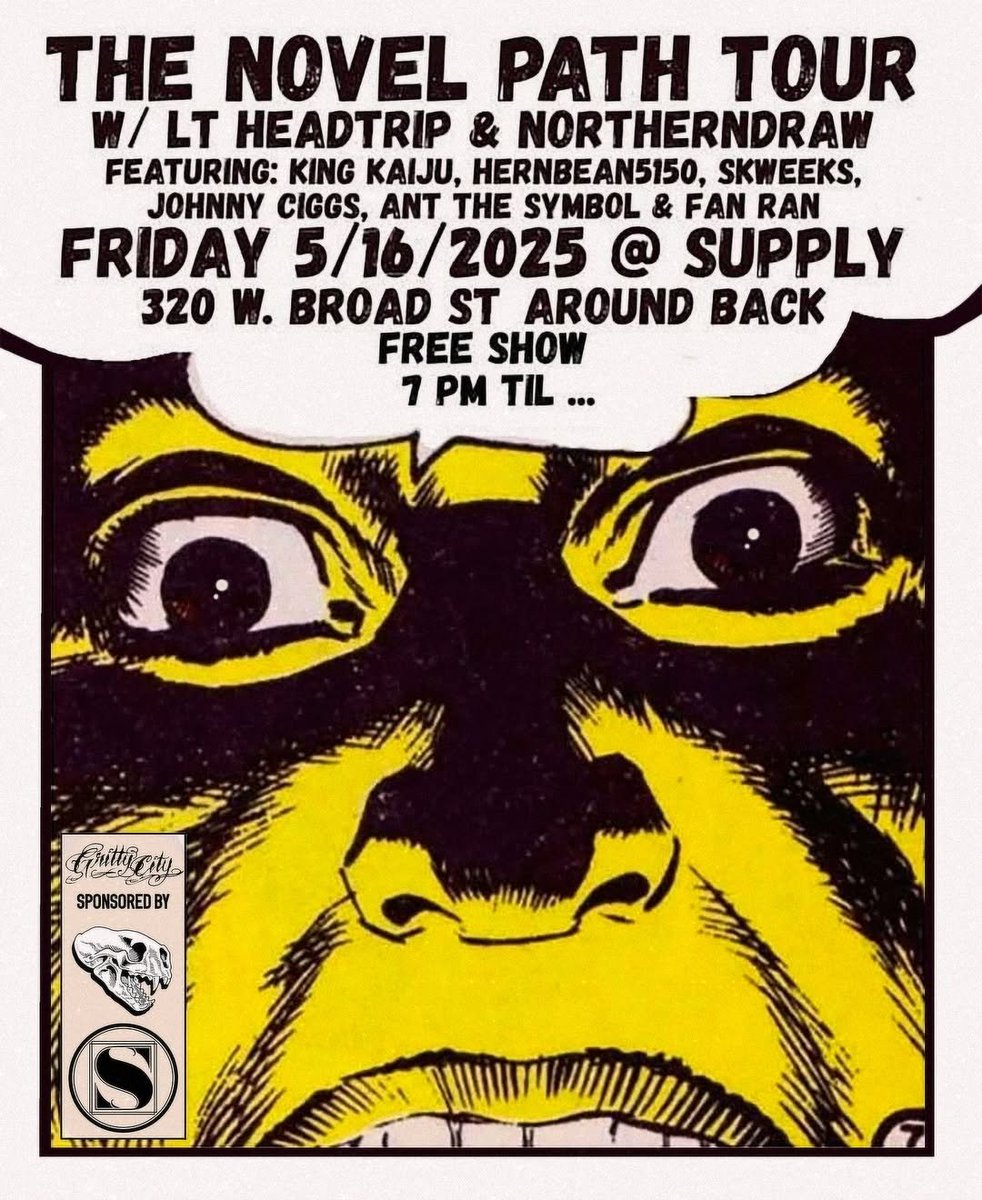 Gritty City Records (@grittycityrecs) on Twitter photo tonight.
<a href="/SWatahfawls/">skweeky watahfawls</a>
<a href="/BigCiggs/">big_johnny_ciggs</a>
<a href="/AntTheSymbol/">Uncle Theophilus</a>
<a href="/fanranfilms/">fan ran</a>
THE NOVEL PATH TOUR
#hikehoppedseltzer
#grittycityrecords
🎟 FREE at the door tonight.
<a href="/SWatahfawls/">skweeky watahfawls</a>
<a href="/BigCiggs/">big_johnny_ciggs</a>
<a href="/AntTheSymbol/">Uncle Theophilus</a>
<a href="/fanranfilms/">fan ran</a>
THE NOVEL PATH TOUR
#hikehoppedseltzer
#grittycityrecords
🎟 FREE at the door