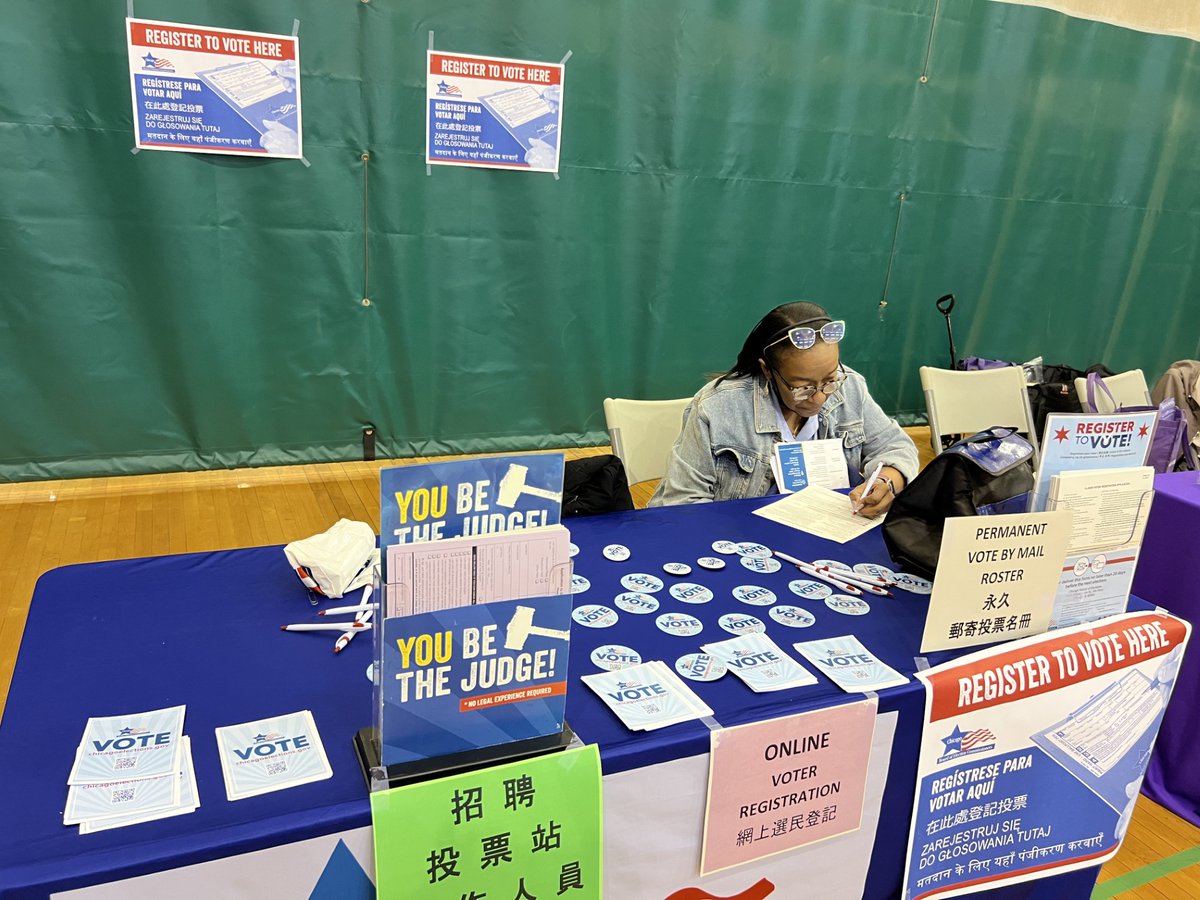 Chicago Board of Elections (@chicagoelection) on Twitter photo Jane Lau with <a href="/ChicagoElection/">Chicago Board of Elections</a> attended the Older Adults Resource Fair organized by the 48th Ward this week to register voters and recruit election judges ahead of the March 17, 2026 Primary Election. For more info, go to: chicagoelections.gov Jane Lau with <a href="/ChicagoElection/">Chicago Board of Elections</a> attended the Older Adults Resource Fair organized by the 48th Ward this week to register voters and recruit election judges ahead of the March 17, 2026 Primary Election. For more info, go to: chicagoelections.gov