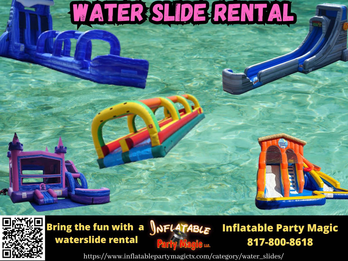 's tweet image. Texas heat? We've got the cure → Water Bounce House Rentals! 

We rent water slides near you in Fort Worth, Aledo, Weatherford &amp;amp; more!

📞 817-800-8618
🔗 inflatablepartymagictx.com/category/water…

#WaterBounceHouseRental #InflatableWaterSlides #WeRentWaterSlidesNearYou #InflatablePartyMagic 🪄