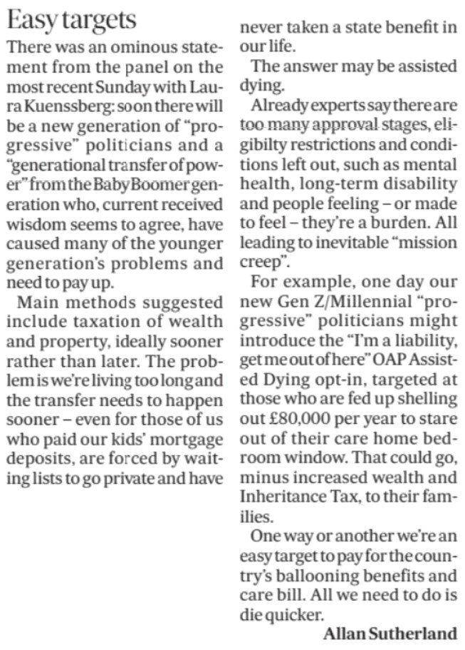 Allan Sutherland (@sud55_allan) on Twitter photo My letter in the Scotsman on Assisted Dying for us troublesome oldies. <a href="/TessWhite4NE/">Tess White MSP</a> <a href="/AgentP22/">Agent P</a> <a href="/2351onthelist/">Historywoman</a> <a href="/ziggy6769/">Mark Zegveldt</a> <a href="/Erudite4Unity/">David Griffiths</a> My letter in the Scotsman on Assisted Dying for us troublesome oldies. <a href="/TessWhite4NE/">Tess White MSP</a> <a href="/AgentP22/">Agent P</a> <a href="/2351onthelist/">Historywoman</a> <a href="/ziggy6769/">Mark Zegveldt</a> <a href="/Erudite4Unity/">David Griffiths</a>