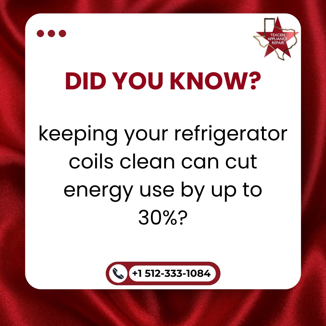 texcenappliance's tweet image. The good news? 
A simple coil cleaning can make a big difference.

Let’s keep your fridge running efficiently and your energy bill in check.

📞 Call Texcen Appliance Repair today for a quick, affordable maintenance visit!

#AustinApplianceRepair #FastReliableService #ExpertFixes