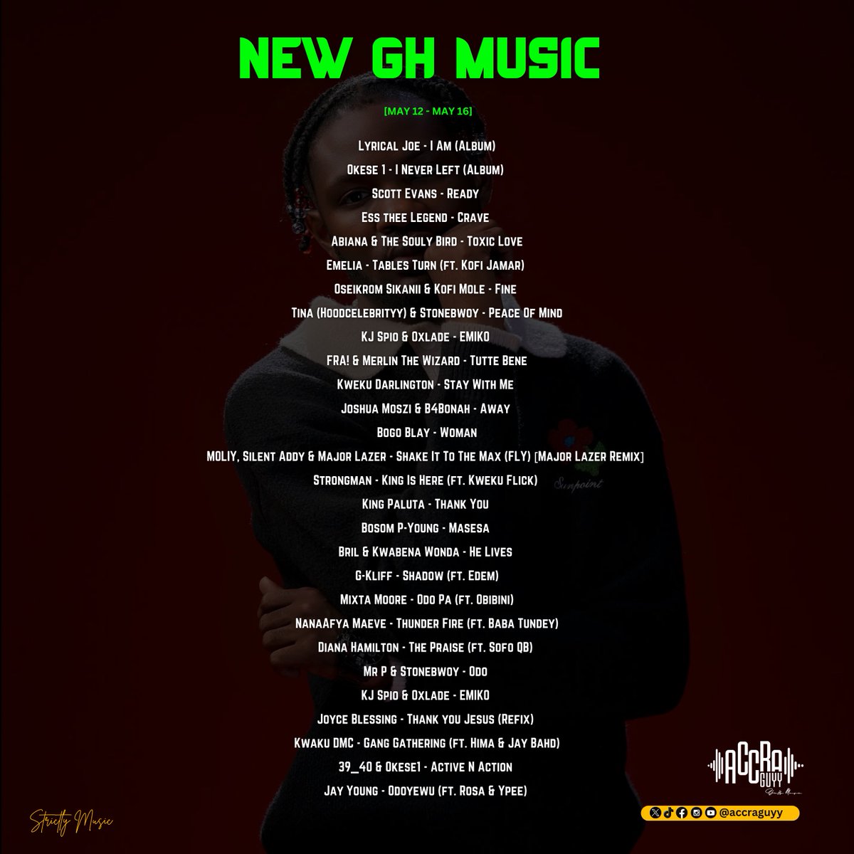 AccraGuy🇬🇭 (@accraguyy) on Twitter photo NEW MUSIC FRIDAY - GHANA🎶🇬🇭
COVER ARTISTE: <a href="/_Lyricaljoe/">young warlock</a>
PLAYLIST: accraguyy.fanlink.tv/NewMusicFriday… NEW MUSIC FRIDAY - GHANA🎶🇬🇭
COVER ARTISTE: <a href="/_Lyricaljoe/">young warlock</a>
PLAYLIST: accraguyy.fanlink.tv/NewMusicFriday…