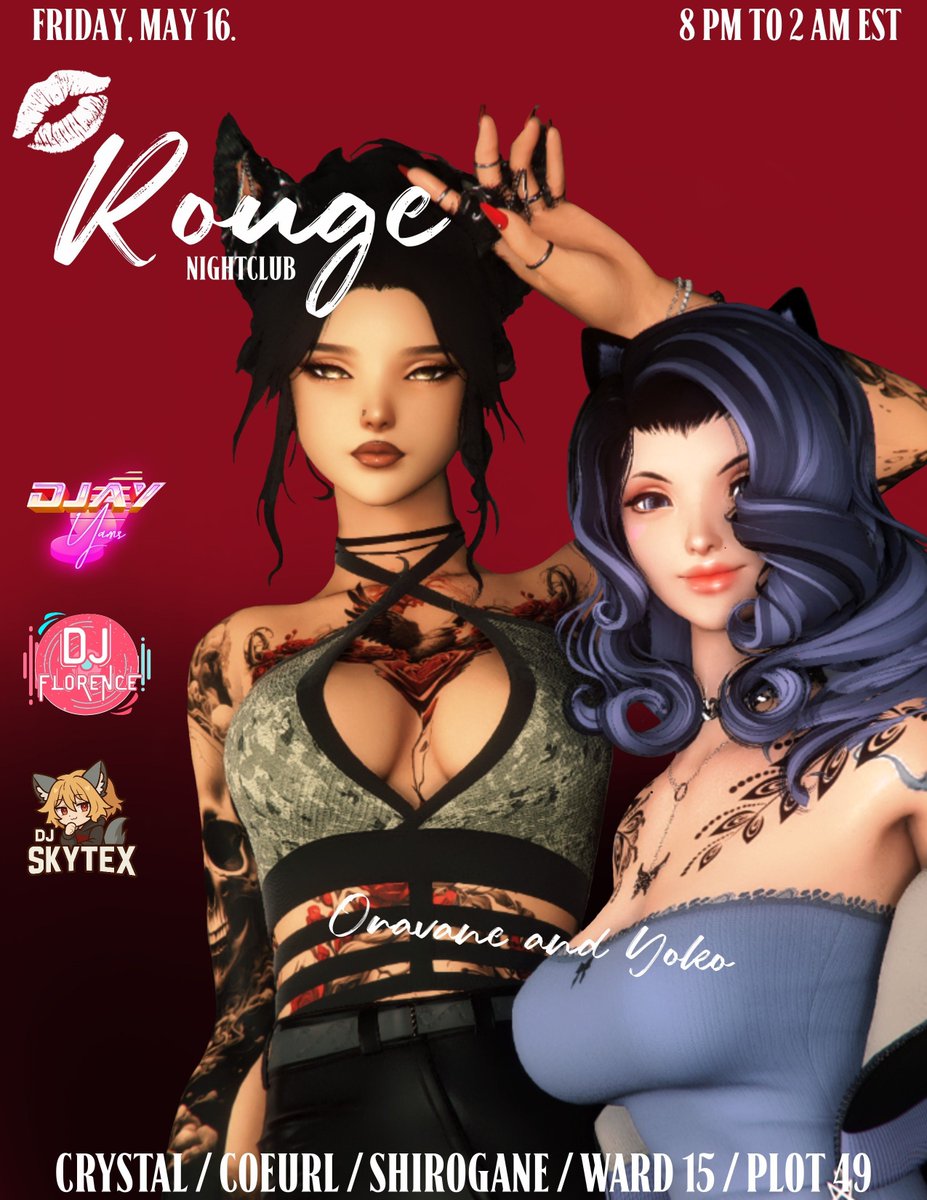 ROUGE NIGHTCLUB IS NOW OPEN WITH #djayyams !!!  JOIN US FOR A NIGHT YOU'LL NEVER FORGET!!#ffxiv #ffxivdj #ffxivvenue #ffxivnightlife