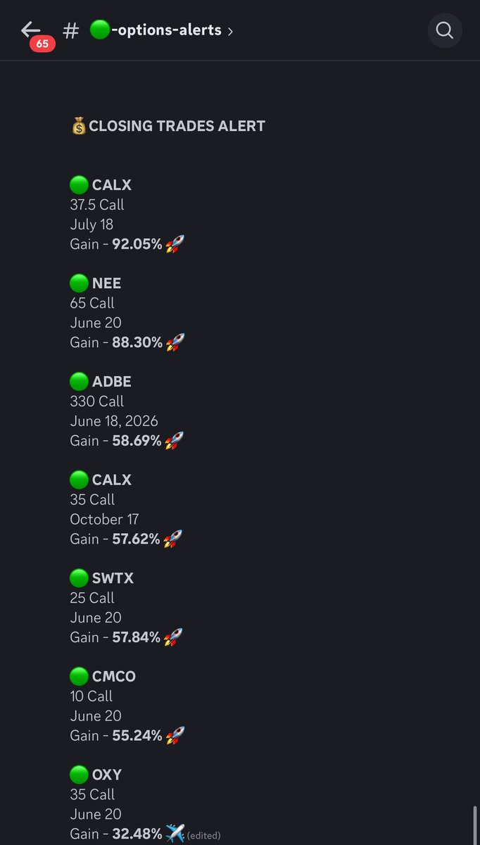 ANOTHER GREAT DAY FOR THE TRADVUE COMMUNITY 🚀 
$Calx $nee $adbe $swtx $cmco

See all our trades in our free discord community: discord.gg/agFxdANefj