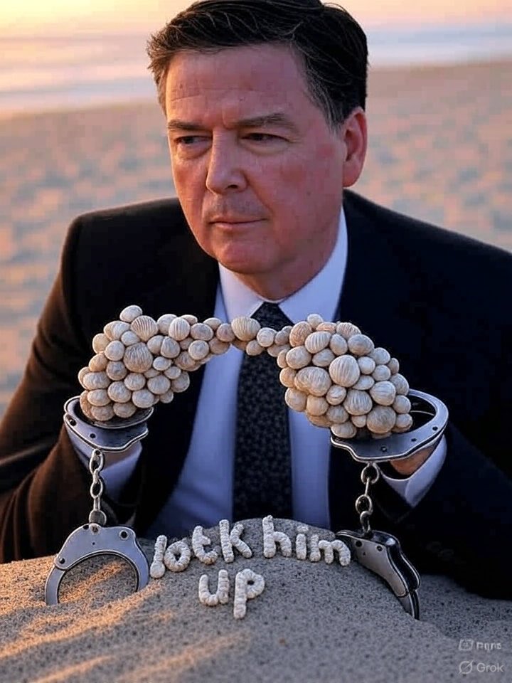 I was walking at the beach today and saw the strangest thing. James Comey was  sitting there looking baffled. He had stones and seashells all over him. Somebody call the police!