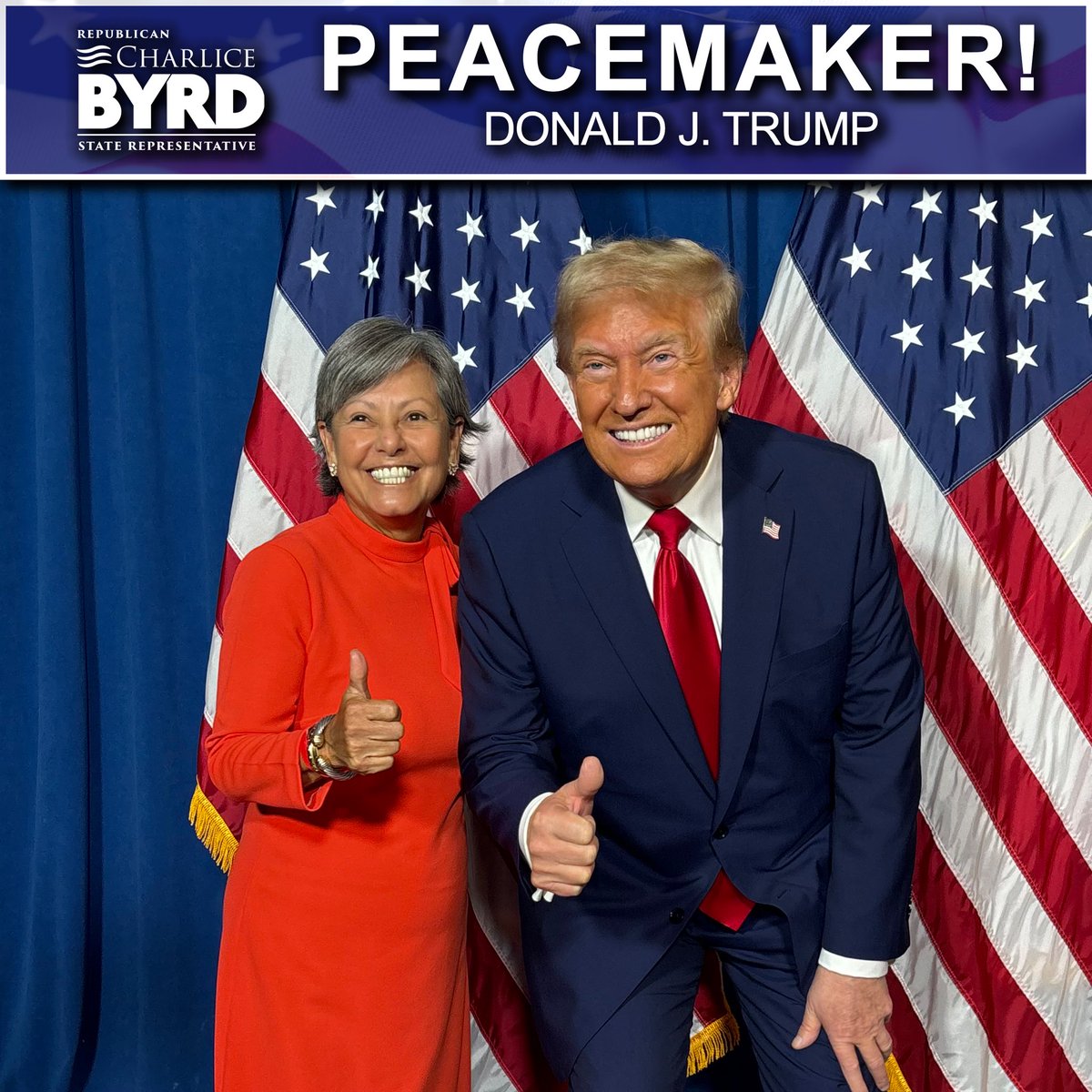 charlice_byrd's tweet image. Great to see President Trump visiting different nations, creating peace throughout the world, and keeping our country safe! 🇺🇸