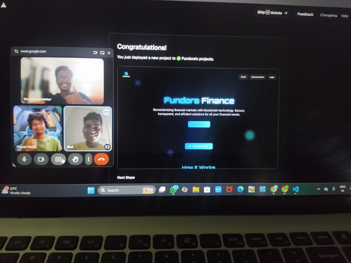 shubhkatekar's tweet photo. Just deployed Module 1 of @fundora_invoice! 🚀
Last 24 hrs = pure grind + adventure with @Atul_Waman_ and @nerdybat369 @abhyudaya_t @atxharva 🔥
Big love to Pune @base Station 💙
@apoorav_vyas @pieakshat @ActualOnexyz @jessepollak @Saxenasaheb
#DeFi #Web3Builders #BaseHackathon https://t.co/t0GVBsWHP1