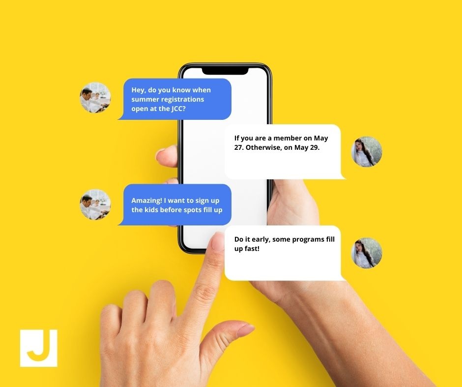 ☀️GET READY FOR AN INCREDIBLE SUMMER AT THE JCC! ☀️

Member Registration: Tuesday, May 27
Non-Member Registration: Thursday, May 29

Whether you’re signing up for swim lessons, arts &amp; culture programs, day camps, or fitness fun, there’s something for everyone this summer!