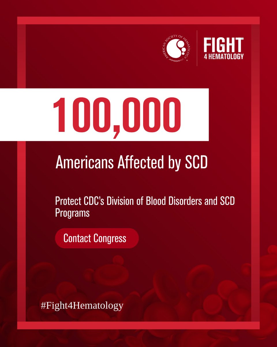 ASH (@ash_hematology) on Twitter photo ASH thanks Senators <a href="/SenBooker/">Sen. Cory Booker</a> and <a href="/ChrisVanHollen/">Senator Chris Van Hollen</a> for sending a letter to Sec. Kennedy urging protection of the CDC’s Division of Blood Disorders & the Sickle Cell Disease Data Collection Program. Help protect these essential programs: hematology.org/advocacy/reach…
#Fight4Hematology ASH thanks Senators <a href="/SenBooker/">Sen. Cory Booker</a> and <a href="/ChrisVanHollen/">Senator Chris Van Hollen</a> for sending a letter to Sec. Kennedy urging protection of the CDC’s Division of Blood Disorders & the Sickle Cell Disease Data Collection Program. Help protect these essential programs: hematology.org/advocacy/reach…
#Fight4Hematology
