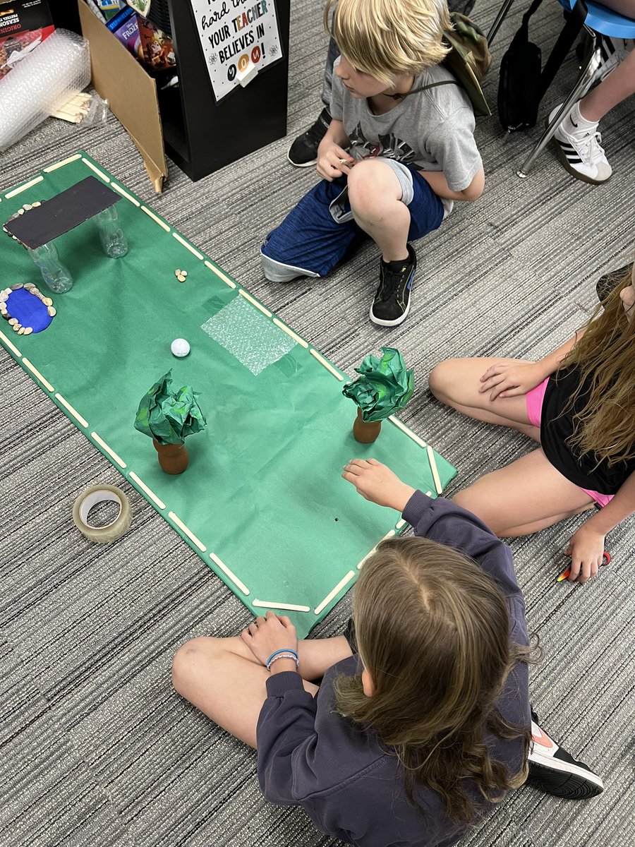 katetepp's tweet photo. STEM in action with our mini-golf hole construction. The engagement, collaboration, and creativity as students work through the EDP is so rewarding to see. We can’t wait to see the final products! #PurdueSTEM #Owatonnaproud https://t.co/0sfSJHXUHG
