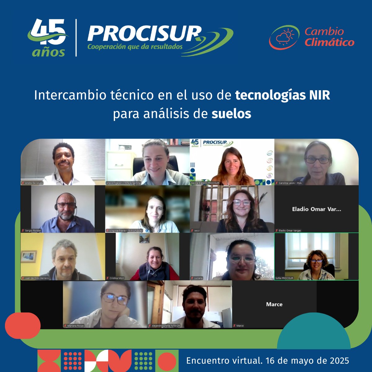Procisur (@procisur) on Twitter photo 🌱 Intercambio técnico en el uso de tecnologías NIR para análisis de suelos
1er webinario 2025 organizado por el Grupo de Trabajo en Suelos de PROCISUR
🎯Buscamos fomentar el intercambio entre investigadores/as con miras a construir una biblioteca espectral regional colaborativa. 🌱 Intercambio técnico en el uso de tecnologías NIR para análisis de suelos
1er webinario 2025 organizado por el Grupo de Trabajo en Suelos de PROCISUR
🎯Buscamos fomentar el intercambio entre investigadores/as con miras a construir una biblioteca espectral regional colaborativa.