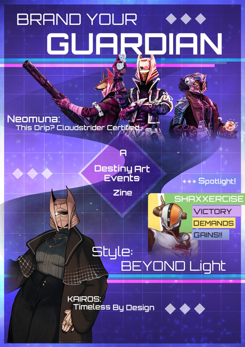 Come and see what the Guardians of the Last City have forged for you this spring! 
We’ve got a fresh zine chock-full of new art and writing from the creative minds in our community!  
#BrandyourGuardian

⬇️ PDF