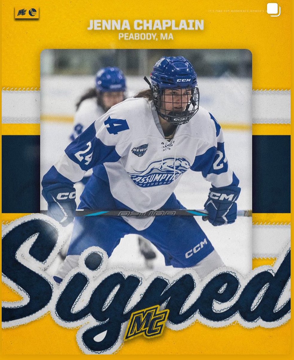 SMH Girls Hockey (@smh_ghockey) on Twitter photo Congrats to alumni Jenna Chaplain who will continue her college hockey career <a href="/Merrimack_WIH/">Merrimack Women's Hockey</a>! πππ<a href="/stmarysspartans/">St. Mary's Spartans</a> Congrats to alumni Jenna Chaplain who will continue her college hockey career <a href="/Merrimack_WIH/">Merrimack Women's Hockey</a>! πππ<a href="/stmarysspartans/">St. Mary's Spartans</a>