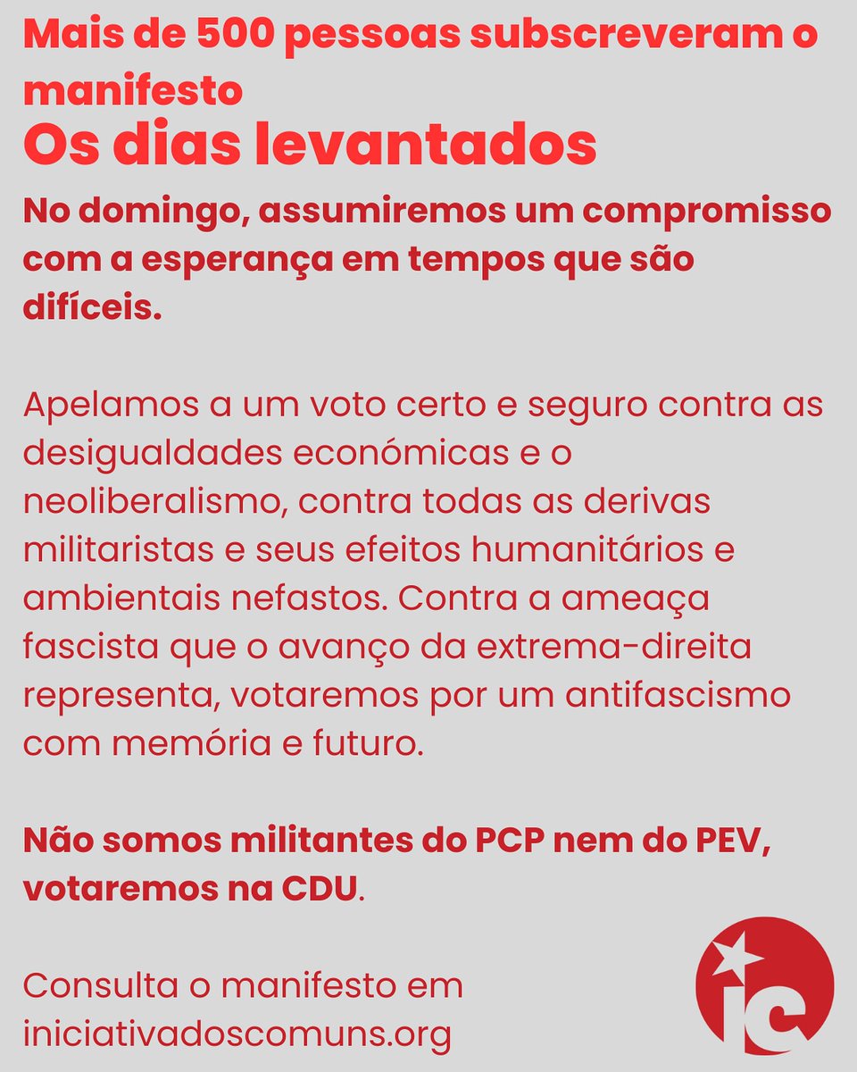 i_comuns's tweet photo. No domingo, votamos @cdupcppev, um compromisso com a esperança em tempos difíceis.

Lê o manifesto e a lista de subscrições em https://t.co/5w4E5JIsAu https://t.co/muoWSzCYE0