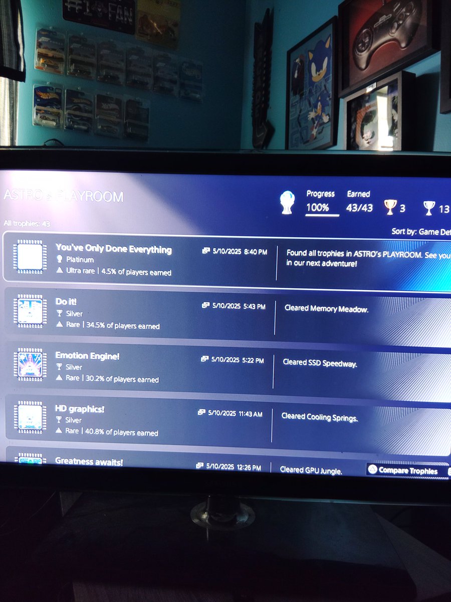 MattR1990's tweet photo. Got my first platinum trophy and Astros playroom #PS5 #platinumtrophy #ps5pro #PlayStation5 https://t.co/0anI0OEUe1
