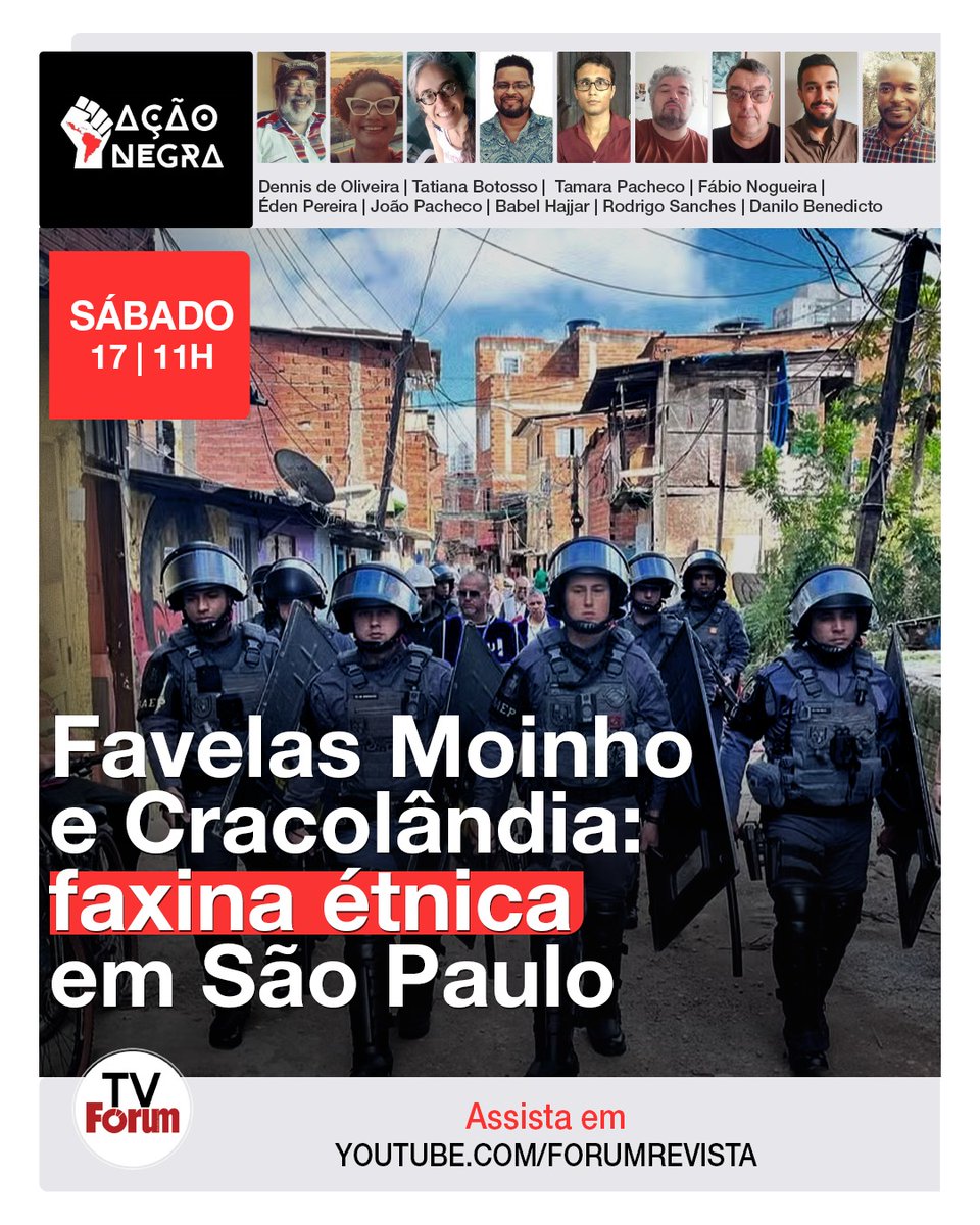 Sábado, a partir das 11h, apresento o programa Ação Negra na TV Fórum. Assista! youtube.com/watch?v=Gma1QG…