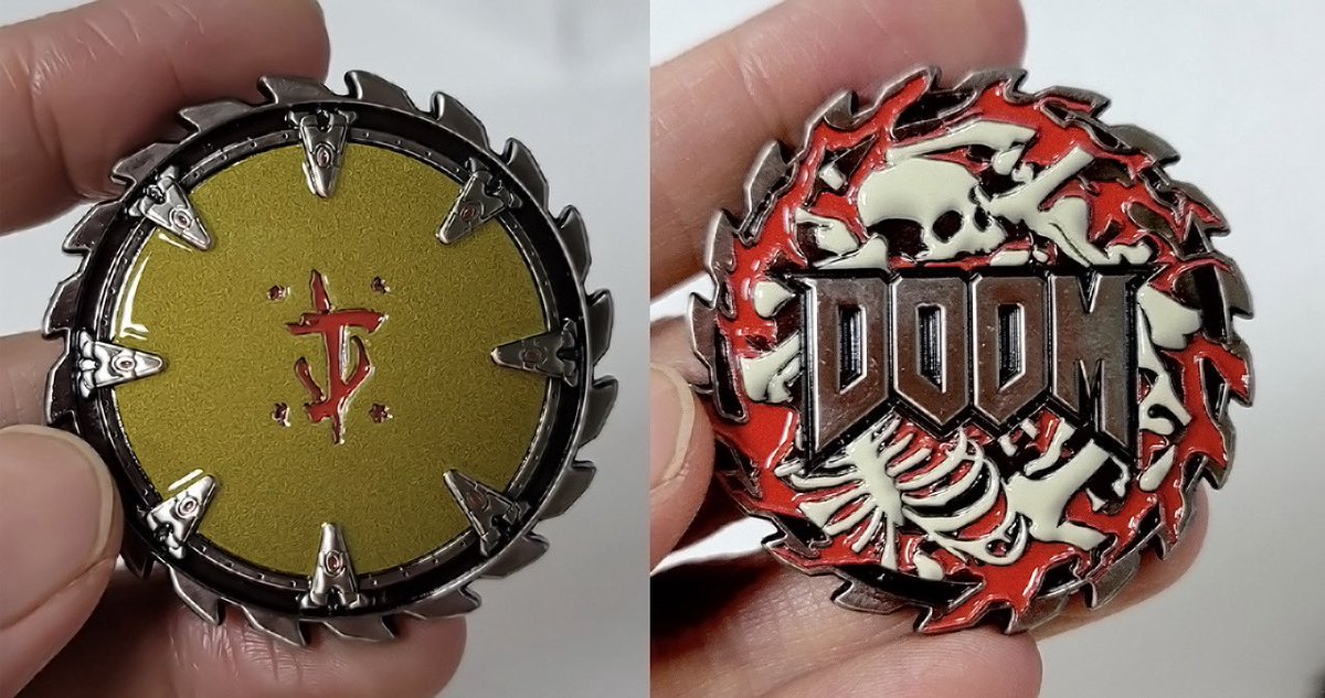 The <a href="/DOOM/">DOOM</a> coin is complete! Sending a few out to community creators for giveaways now! Here is front and back. Will post more images soon.