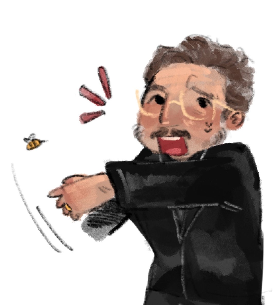Yommmmss's tweet image. pedro vs a bee....