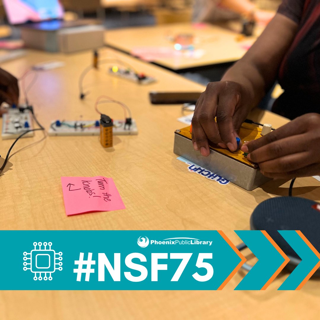 PhxLibrary's tweet image. 🌱🔬 Science is Everywhere — Even at Your Library! On May 10th, we celebrated the 75th anniversary of the NSF with Citizen Science 101. Families got hands-on with Alzheimer’s research games, microscopes &amp;amp; more! #CitizenScience #PhxLibrary #NSF75 #SciStarter #STEMFun
