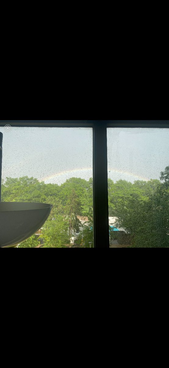 Big storm just blew thru SW DC. About 7 minutes of unbelievable power. Then this baby popped up in its wake to the East. Lasted for about 90 seconds. I watched it get stronger &amp; this was about at the peak. Never seen it form before. Watched whole thing, from storm to rainbow.