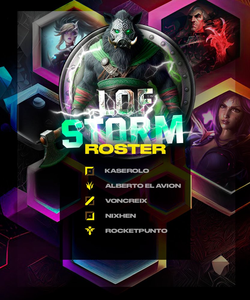 ¡Este es el poder del roster de LOF STORM!⛈️

🛡️<a href="/TheAngeliu/">Kaserolo</a>
🌲<a href="/alberto_avion/">Albert the ✈️</a>
🔮<a href="/VonCreix/">Adrian</a>
🏹<a href="/Niixheen/">ONI | Jowii</a>
⛑️@RocketPUNTO

🧠<a href="/xPabl00_/">Pablo</a>