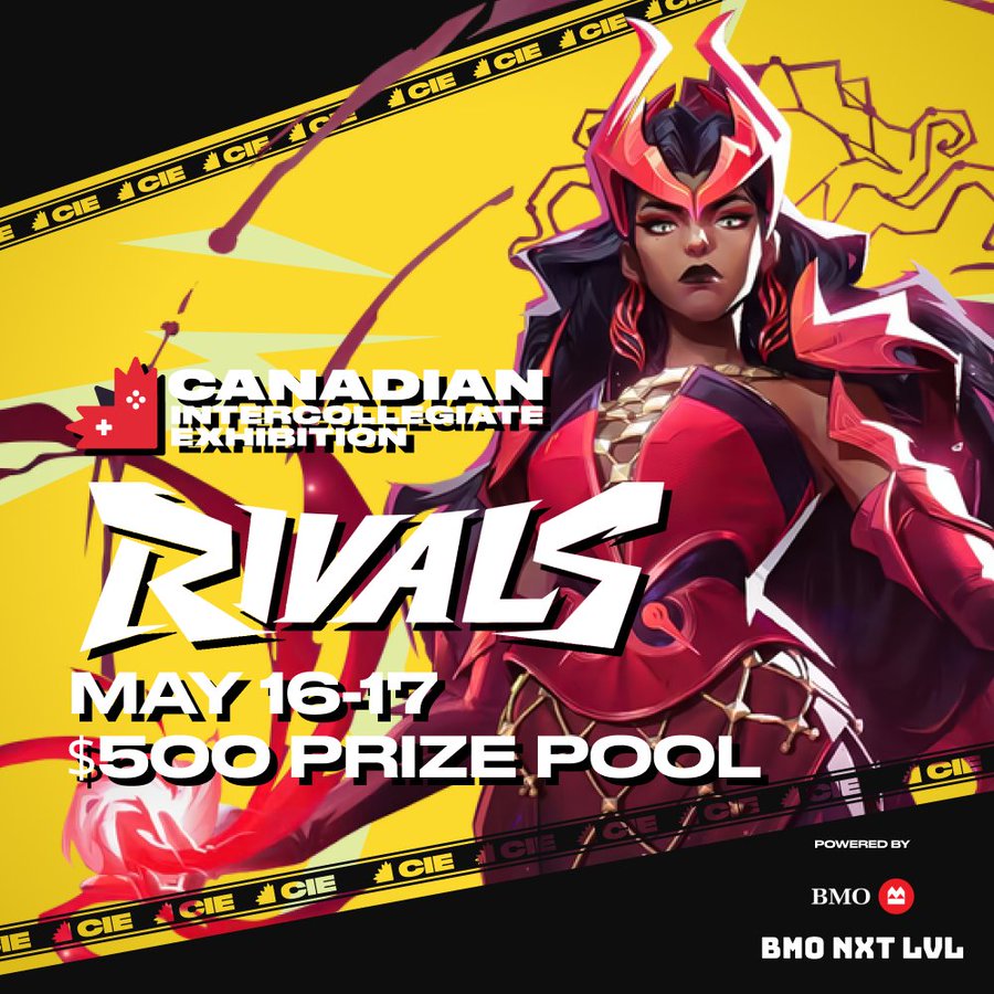 We're proud to be sponsoring Canadian Intercollegiate Exhibition for the second year in a row. Tonight we’ll be live with @CIE_GGS Marvel Rivals tournament. Join us live at 7PM ET to get in on the action on twitch.tv/BMO_NXTLVL