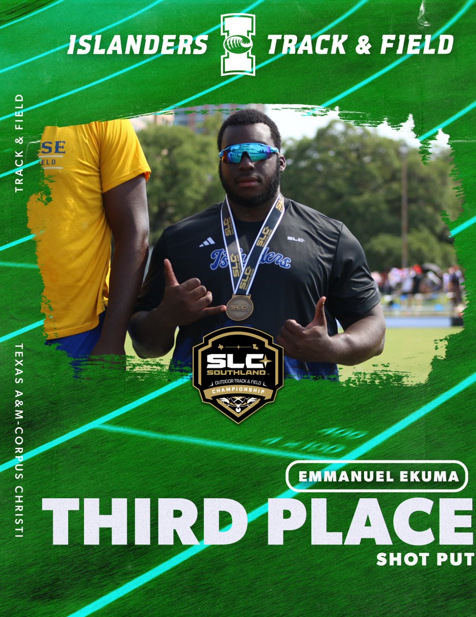 Manny's 2 for 2 ✌️

Emmanuel Ekuma, Southland Conference shot put bronze medalist! 🥉

#ShakasUp