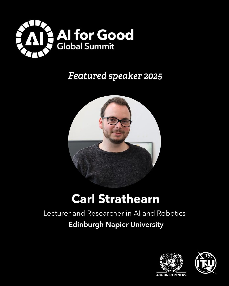 AI for Good 🇺🇳 #AIforGood (@aiforgood) on Twitter photo Another key voice joining the #AIforGood Global Summit 2025.
🗣 <a href="/CarlStrathearn/">Carl Strathearn</a>, Lecturer and Researcher in AI and Robotics at <a href="/EdinburghNapier/">Edinburgh Napier University</a>, will discuss sustainable and cost-effective social #robots for #AI education.
Join us for free or go VIP!
🌐 loom.ly/3lYtLDg Another key voice joining the #AIforGood Global Summit 2025.
🗣 <a href="/CarlStrathearn/">Carl Strathearn</a>, Lecturer and Researcher in AI and Robotics at <a href="/EdinburghNapier/">Edinburgh Napier University</a>, will discuss sustainable and cost-effective social #robots for #AI education.
Join us for free or go VIP!
🌐 loom.ly/3lYtLDg