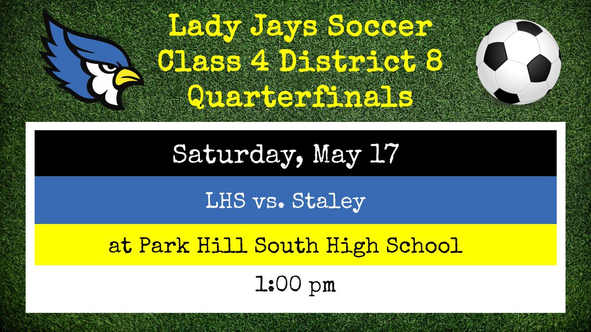District quarterfinals tomorrow! Hope to see you out there cheering on our Lady Jays! 🙌🏼