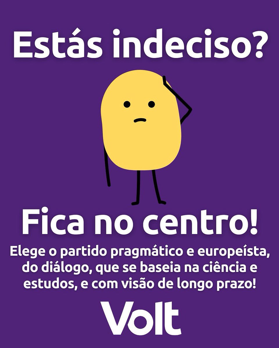 Fica no centro com o partido do diálogo! Vota 🟣#Volt !
#legislativas