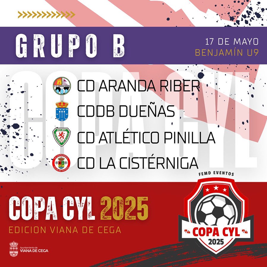 🏆 COPA CASTILLA y LEON 

Terminadas las ligas, nuestros equipos comienzan sis participaciones en torneos. Comienza mañana el BENJAMÍN 2016 que se desplaza a Viana de Cega (Valladolid) para disputar la Categoría U9 de la <a href="/copacyl/">Copa CyL 2025</a> junto a las mejores canteras de nuestra comunidad.