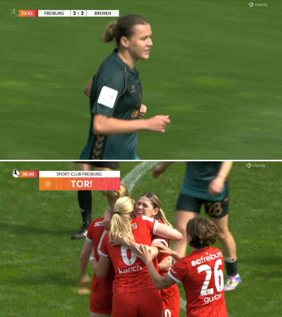 Foetbal247TBG's tweet image. Eileen Campbell scored the winner as Freiburg beat Werder Bremen 3-2. #SCFSVW