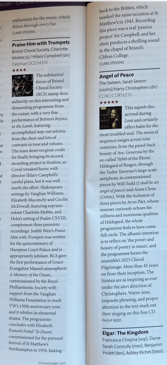 Hilary Campbell (@hilaryjcampbell) on Twitter photo Review for recent <a href="/delphianrecords/">DELPHIAN</a> disc with <a href="/BristolChoral/">bristolchoral.co.uk</a> just in from <a href="/ChoirandOrgan/">Choir & Organ</a> : āchoir produces a thrilling soundā Everyone worked tirelessly on this project - v glad to see efforts recognised ! Review for recent <a href="/delphianrecords/">DELPHIAN</a> disc with <a href="/BristolChoral/">bristolchoral.co.uk</a> just in from <a href="/ChoirandOrgan/">Choir & Organ</a> : āchoir produces a thrilling soundā Everyone worked tirelessly on this project - v glad to see efforts recognised !