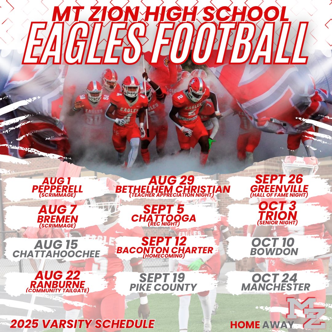 Mount Zion Eagles Football (@mzrecruits) on Twitter photo Come check out the Mount Zion Eagles this fall‼️ <a href="/NwGaFootball/">NwGa Football</a> <a href="/RecruitGeorgia/">Recruit Georgia</a> <a href="/CoachGeorgia_/">Coach Georgia</a> <a href="/GradickSports/">Gradick Sports</a> <a href="/HSM_WestGA/">Hometown Sports Media</a> <a href="/WGASportsNation/">West Georgia Sports-Nation</a> <a href="/MZEaglesNest/">Mt. Zion Athletics</a> <a href="/NEGARecruits/">Northeast Georgia Recruits</a> Come check out the Mount Zion Eagles this fall‼️ <a href="/NwGaFootball/">NwGa Football</a> <a href="/RecruitGeorgia/">Recruit Georgia</a> <a href="/CoachGeorgia_/">Coach Georgia</a> <a href="/GradickSports/">Gradick Sports</a> <a href="/HSM_WestGA/">Hometown Sports Media</a> <a href="/WGASportsNation/">West Georgia Sports-Nation</a> <a href="/MZEaglesNest/">Mt. Zion Athletics</a> <a href="/NEGARecruits/">Northeast Georgia Recruits</a>