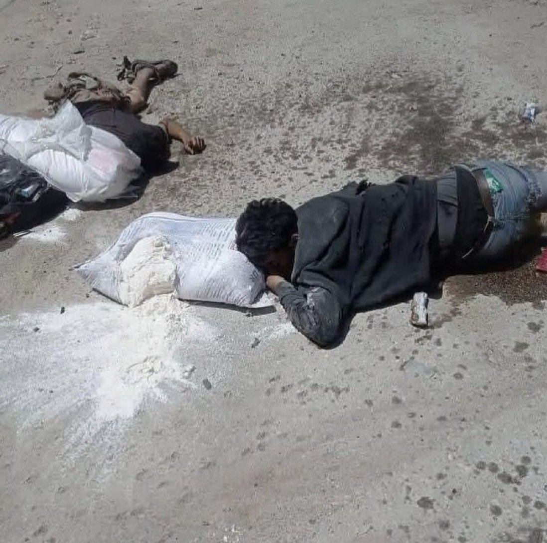 They were trying to bring flour home to their starving families and Israel killed them. 

They do this to make sure no one eats. 

Even a demon doesn’t think like this.