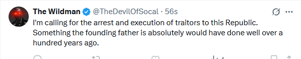 People out here literally advocating the execution of people for simply disagreeing with Trump but the Right is up in arms over "86-47".