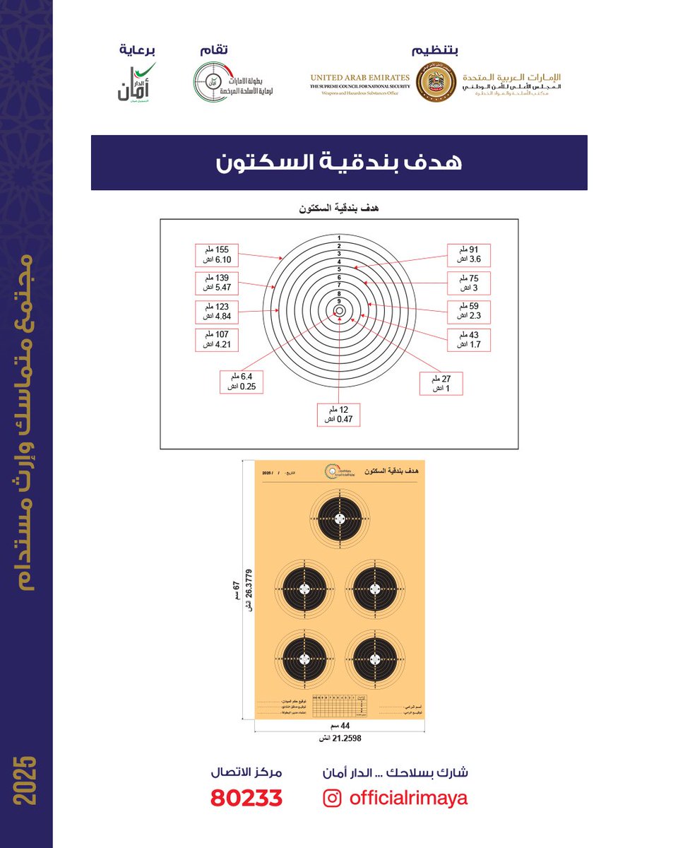 OfficialRimaya's tweet photo. فئة بندقية السكتون (رجال) هي ساحة التحدي لعشاق الرماية، و50 ألف درهم بانتظار المركز الأول!
•تعليمات دقيقة وتنظيم احترافي
•أهداف مصممة بدقة لقياس المهارة
•جوائز نقدية حتى المركز العاشر
•جدول التصفيات واضح… والنهائيات تقترب!

@officialrimaya
#بطولة_الرماية_الإمارات https://t.co/5RYffGjjfs