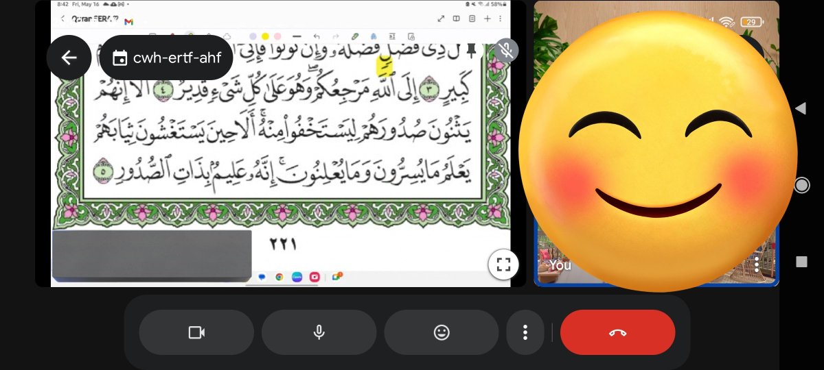 Sesi kelas mengaji online 1 to 1 melalui GMeet 😊

✅ Tutor mengaji berpengalaman
✅ Kaedah yang interaktif
✅ Sesi personal bersama pelajar

Jom belajar mengaji!

Tengok pinned tweet untuk daftar kelas mengaji ❤️