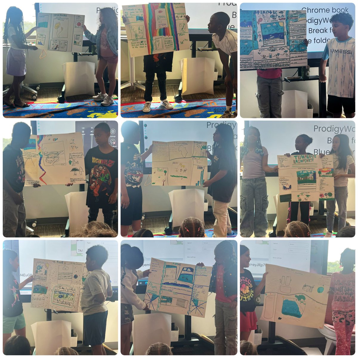 Round 1 of Ecosystem Presentations from Ms. Suggs’ class was impressive!!! 

We watched &amp; cheered as Ss presented their different landforms with detailed illustrations &amp; information. Way to go!🥳