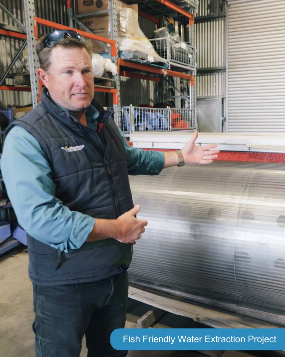 SQLandscapes's tweet image. “Fish-friendly screens slow water to protect fish. They’re self-cleaning &amp;amp; efficient. A smart solution for farmers &amp;amp; ecosystems.” — Grant Colquhoun, Managing Director of Warrego Water Services

#ausgov #ProtectOurFish #EcoFriendlyFarming #DCCEEW