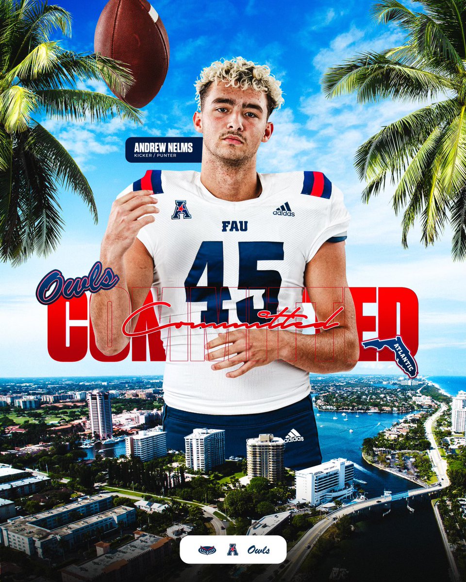 Andrew Nelms (@andrewnelms5) on Twitter photo Excited to get started in Paradise. I’m Home. <a href="/FAUFootball/">Florida Atlantic Football</a> #GoOwls 🦉🦉🦉
<a href="/CoachSchov/">Tyler Schovanec</a>
<a href="/ZKittley/">Zach Kittley</a>
<a href="/CoachOSullivan/">Sean O'Sullivan</a>
<a href="/HKA_Tanalski/">Adam</a>
<a href="/Coach_Radke/">Luke Radke</a> Excited to get started in Paradise. I’m Home. <a href="/FAUFootball/">Florida Atlantic Football</a> #GoOwls 🦉🦉🦉
<a href="/CoachSchov/">Tyler Schovanec</a>
<a href="/ZKittley/">Zach Kittley</a>
<a href="/CoachOSullivan/">Sean O'Sullivan</a>
<a href="/HKA_Tanalski/">Adam</a>
<a href="/Coach_Radke/">Luke Radke</a>