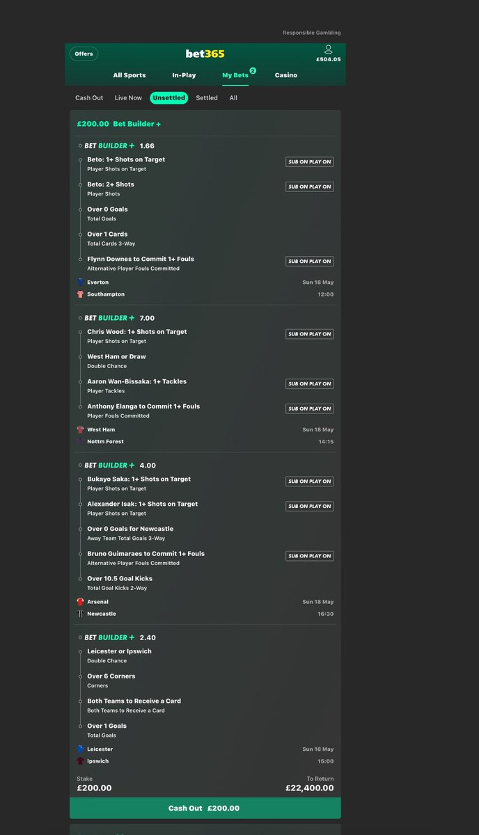 Picks_Brain's tweet photo. £200 INTO £22,400.00💷😍

PREMIER LEAGUE BET BUILDER ACCA⚽️

IF THIS WINS I WILL GIVE £1,000 TO 2 PEOPLE WHO ❤️AND RETWEET THIS POST.

BRING IT ON🤌 https://t.co/Azb56WcO7w