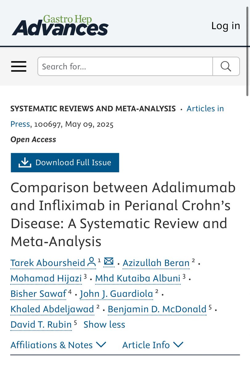 Azizullah Beran, MD, ABOM-D (@azizullahberan) on Twitter photo Check out our most recent meta-analysis comparing Adalimumab and Infliximab for perianal Crohn’s disease published <a href="/AGA_GHAdvances/">Gastro Hep Advances</a> led by the rising star in GI <a href="/tarek7ab/">Tarek Aboursheid</a> and Dr. David Rubin Dr. Khaled Abdeljawad <a href="/JohnGuardiolaMD/">John Guardiola</a> <a href="/IUGastro/">Indiana University Gastroenterology and Hepatology</a> <a href="/UChicago/">The University of Chicago</a> #GITwitter Check out our most recent meta-analysis comparing Adalimumab and Infliximab for perianal Crohn’s disease published <a href="/AGA_GHAdvances/">Gastro Hep Advances</a> led by the rising star in GI <a href="/tarek7ab/">Tarek Aboursheid</a> and Dr. David Rubin Dr. Khaled Abdeljawad <a href="/JohnGuardiolaMD/">John Guardiola</a> <a href="/IUGastro/">Indiana University Gastroenterology and Hepatology</a> <a href="/UChicago/">The University of Chicago</a> #GITwitter